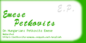 emese petkovits business card